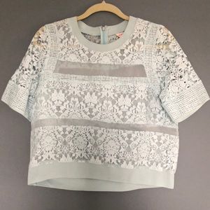 Rebecca Taylor Blue Lace Top